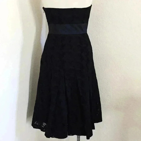 Tracy Reese Eyelet Strapless Black Dress - Picture 2 of 7